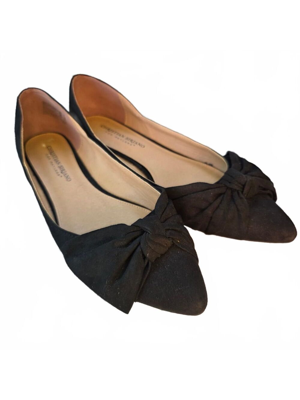 Size 8 Christian Siriano for Payless Black Pointed Toe Bow Flats